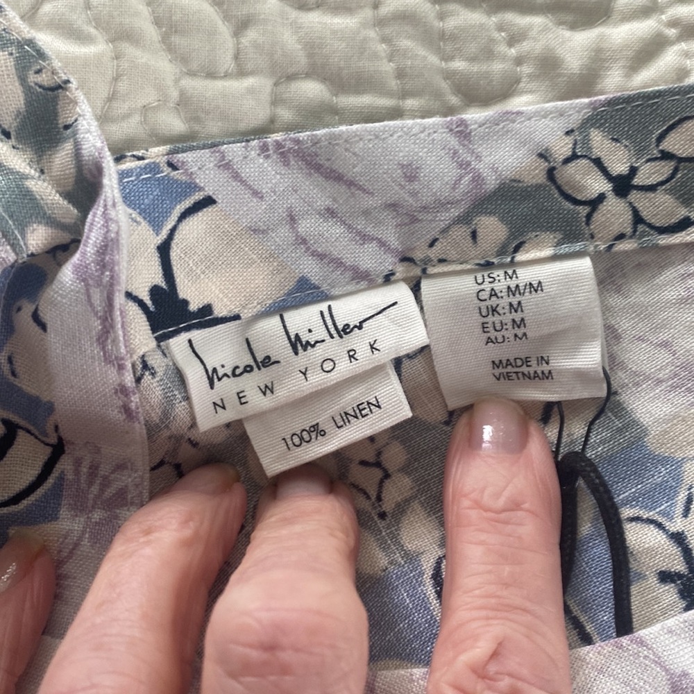 NICOLE MILLER LINEN TOP. NWT - Picture 5 of 8